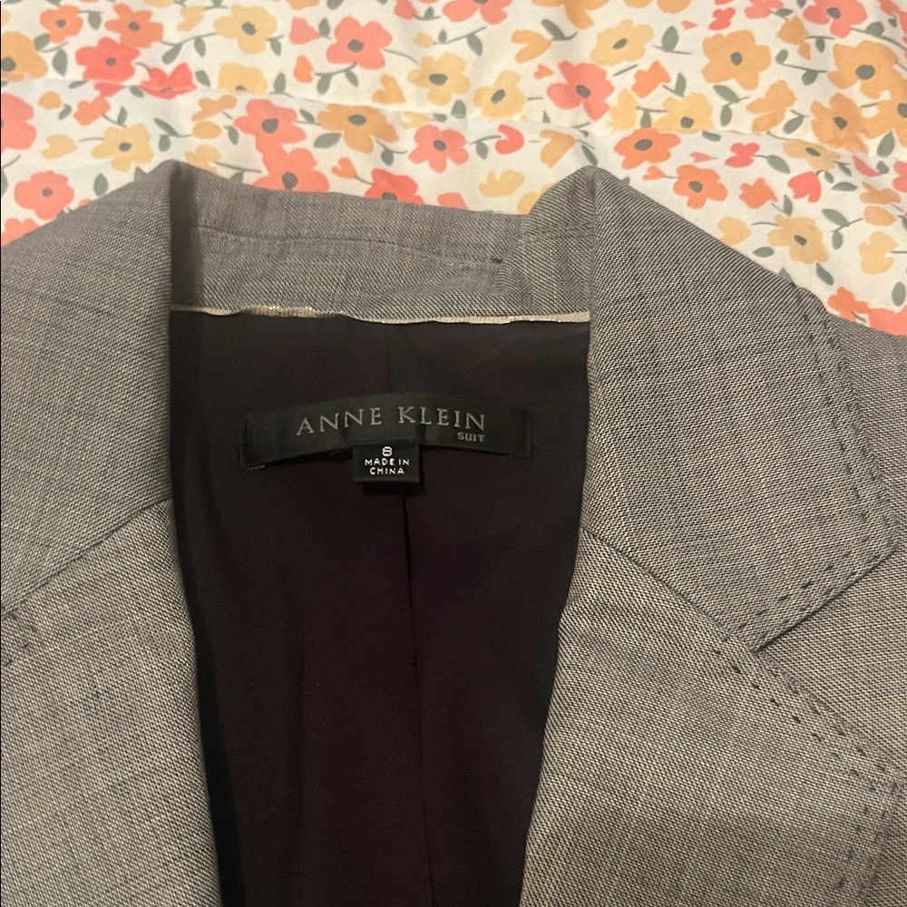 Anne Klein Gray Women's Straight Leg Pantsuit - Picture 2 of 4